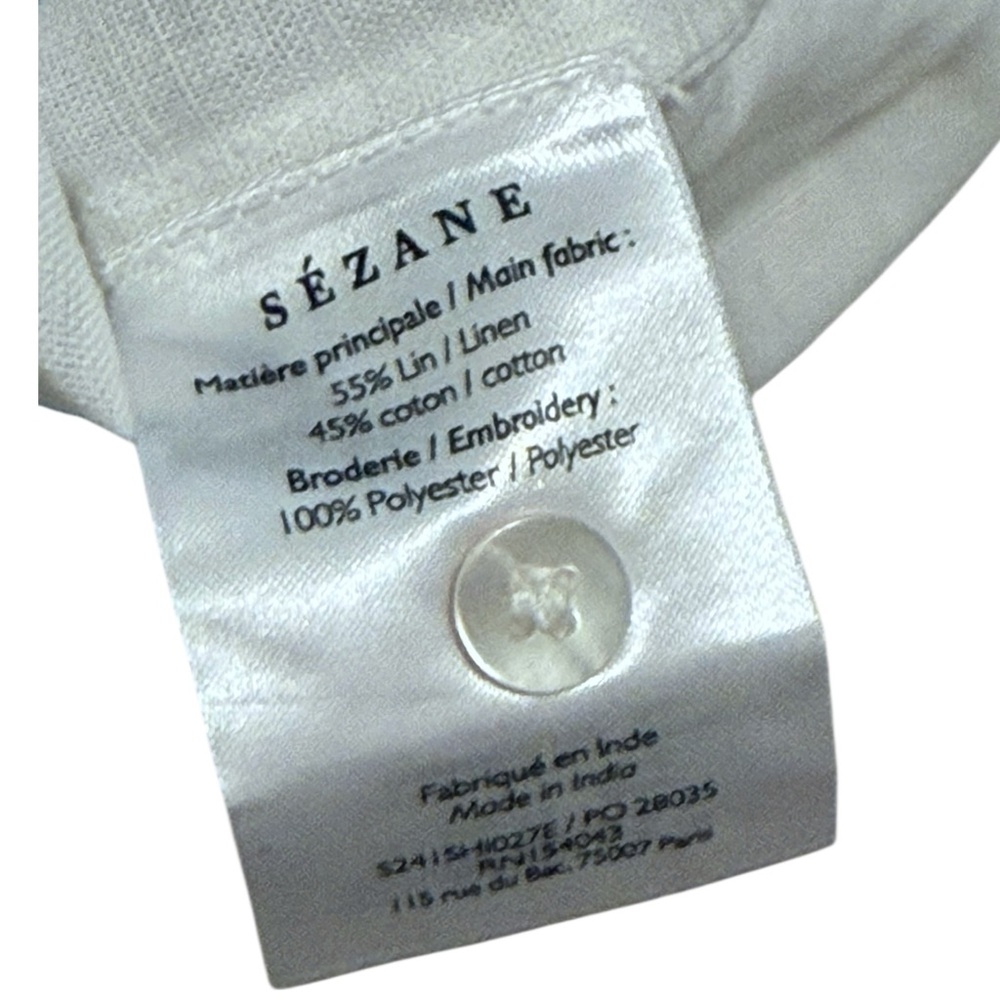 TOMBOY SHIRT SEZANE PANGEA BLOUSE BUTTON UP TOP WHITE NWT SIZE 36 Embroidery - Picture 10 of 10